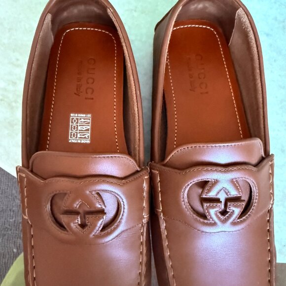 Gucci Brown Leather Men's Loafers Slip-Ons 9.5 US - Picture 5 of 13